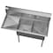 Koolmore 2 Compartment Stainless Steel NSF Commercial Kitchen Prep & Utility Sink with 2 Drainboards SB151512-15L3 - alternate 2